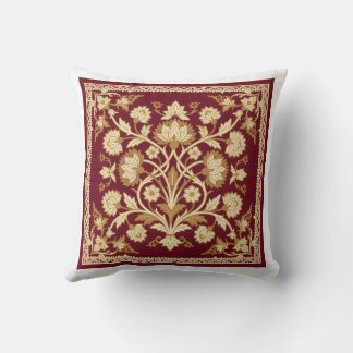 Almohada Roja Islámica Floral para Lanzar