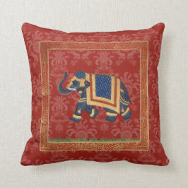 Almohada roja linda del damasco del oro de la