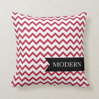 Almohada roja moderna del zigzag