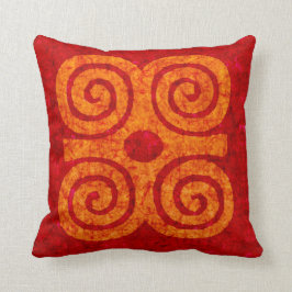 Almohada roja y anaranjada del acento del diseño