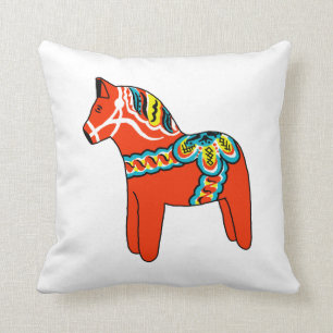 Almohada roja y azul del caballo de Dala