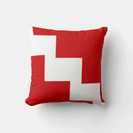 Almohada roja y blanca de Chevron del lanzamiento