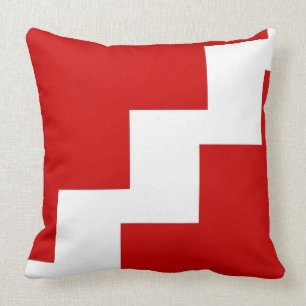 Almohada roja y blanca de Chevron del lanzamiento