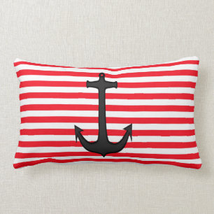 Almohada roja y blanca del ancla
