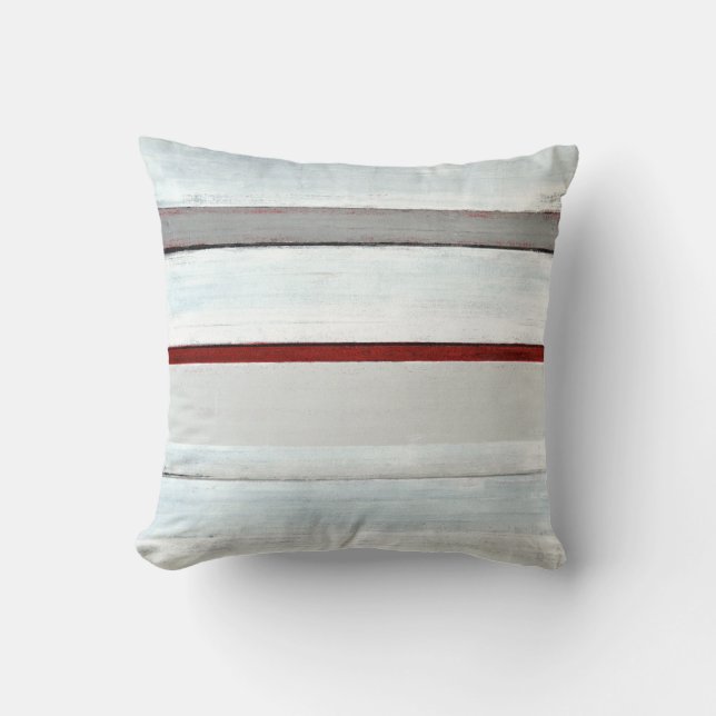 Almohada roja y negra "apilada" del arte abstracto (Anverso)