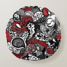 Almohada roja y negra elegante de Paisley