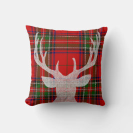 Almohada roja y verde del navidad de la tela