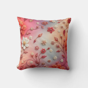 Almohada Romántica con Estampado Floral Bordado