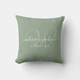 Almohada Romántica con Nombres, Inicial y Fecha