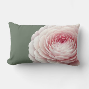 Almohada Romántica de Floral Rosa Verde Salvia