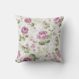 Almohada Romántica de Flores Rosadas