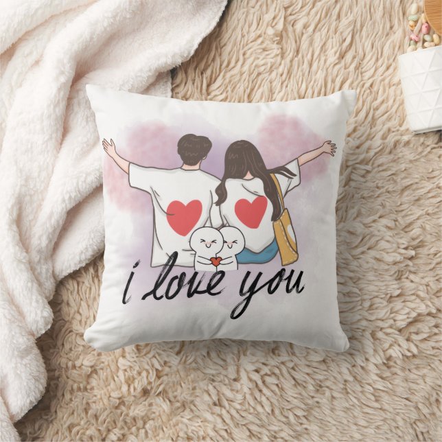 Almohada romántica de pareja “Te Amo” (Manta)