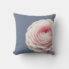 Almohada Romántica de Tono Azul Pizarra con Floral