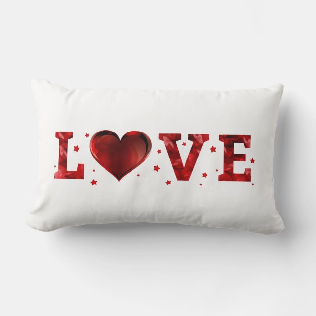 Almohada Romántica del Corazón de Amor (Anverso)