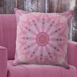 Almohada romántica floral rosa Kaleidoscopio