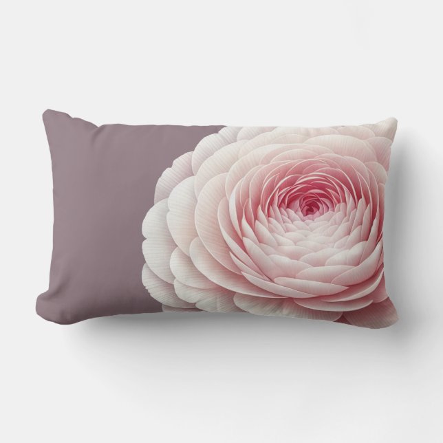 Almohada Romántica Fumada de Floral Malva (Anverso)