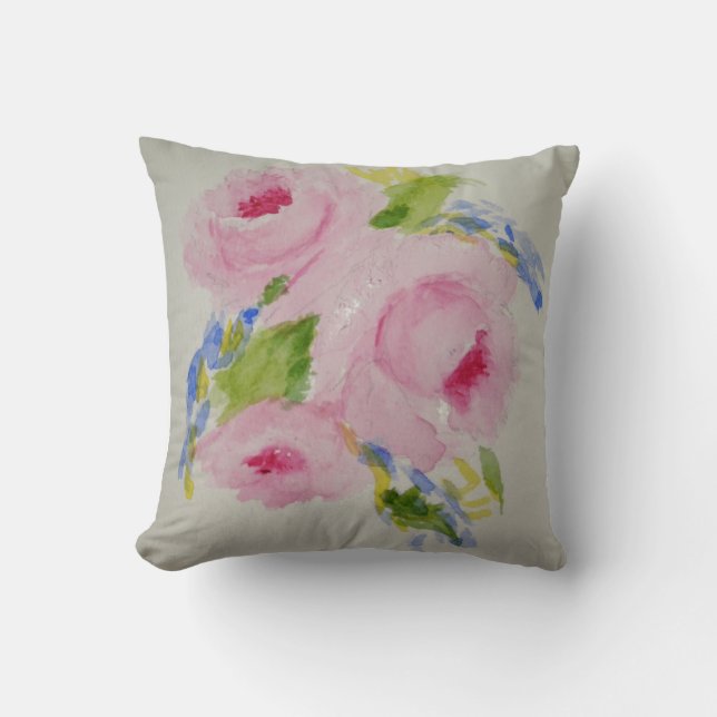 Almohada romántica y femenina de los rosas (Anverso)