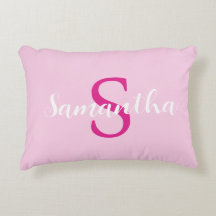 almohada rosa caliente personalizada con nombre in
