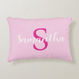 almohada rosa caliente personalizada con nombre in