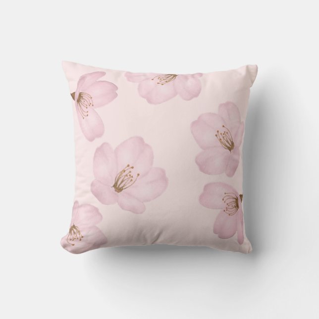Almohada rosa clara de Sakura de la flor de cerezo (Anverso)