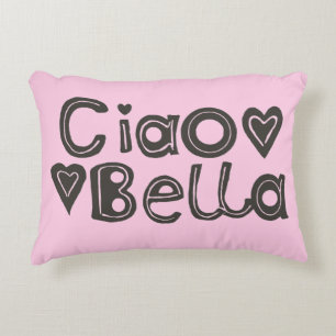Almohada rosa clara del acento del Ciao Bella
