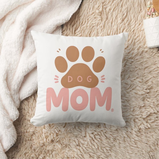 Almohada rosa con huella de pata de perro adorable (Manta)