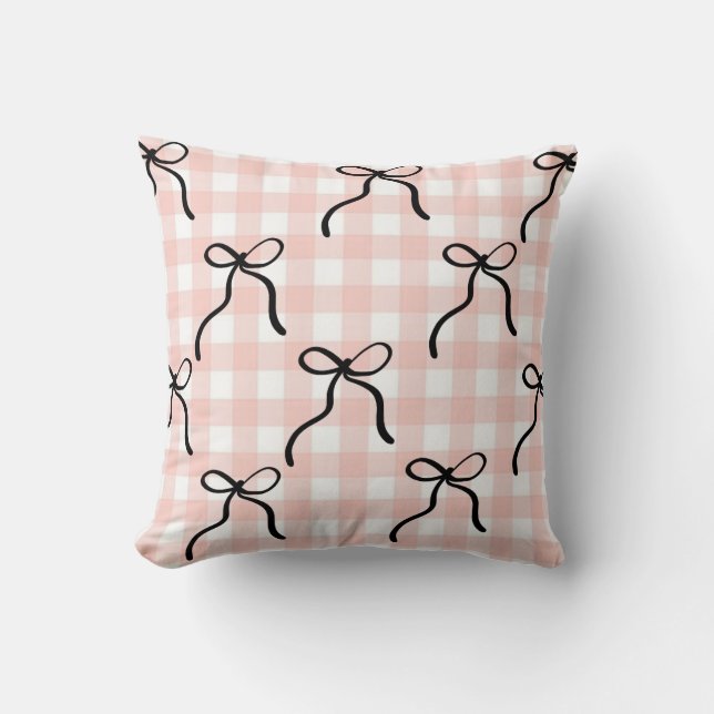 Almohada rosa con lazos negros (Anverso)