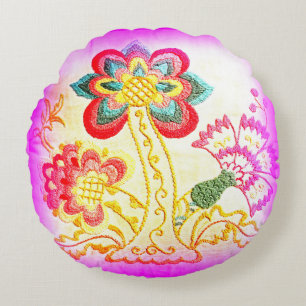 almohada rosa de árbol de palma redonda