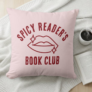 Almohada rosa de la club de lectura de Spicy Reade