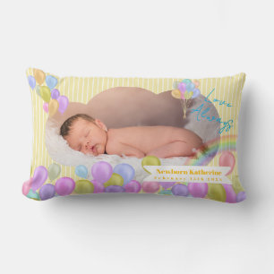 Almohada rosa de lanzamiento de foto de bebé arco