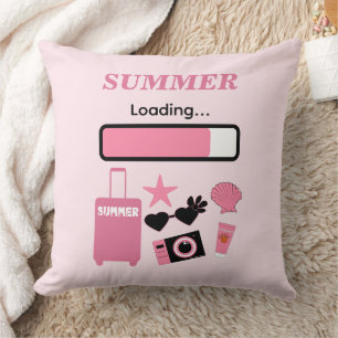 Almohada rosa de verano cargando