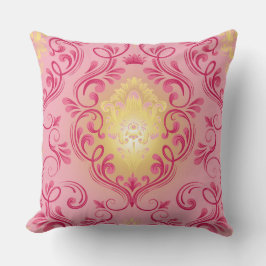 Almohada rosa, roja y amarilla de Damasco