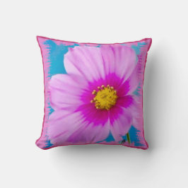 Almohada rosa y azul silvestre