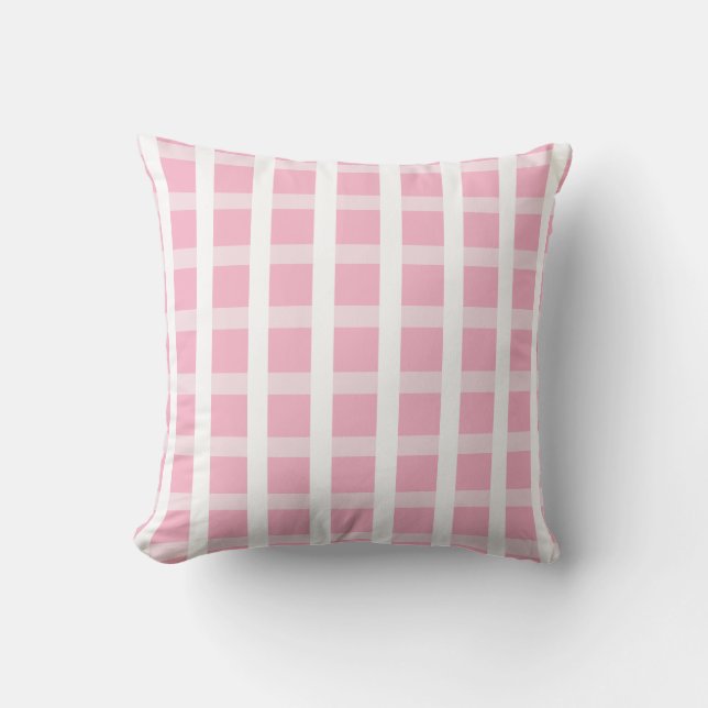 Almohada rosa y blanca comprobada (Anverso)