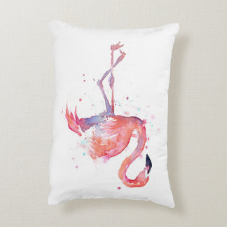 Almohada rosada de la acuarela del flamenco