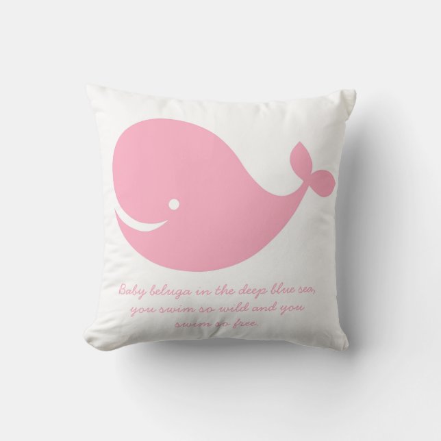 Almohada rosada de la ballena del tema del océano (Anverso)