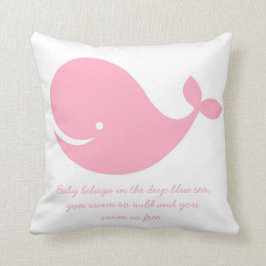 Almohada rosada de la ballena del tema del océano