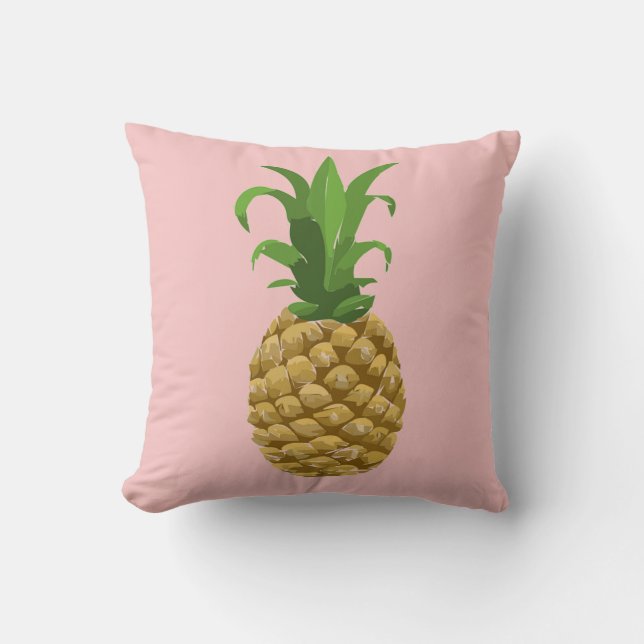 Almohada rosada de la decoración de la piña (Anverso)
