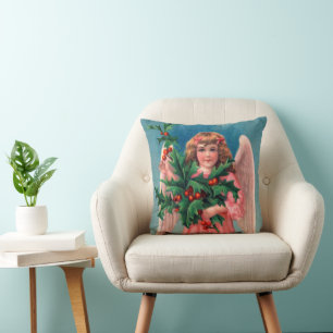 Almohada rosada de la decoración del ángel del