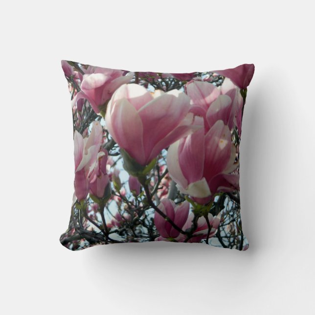 Almohada rosada de la flor de la magnolia (Anverso)