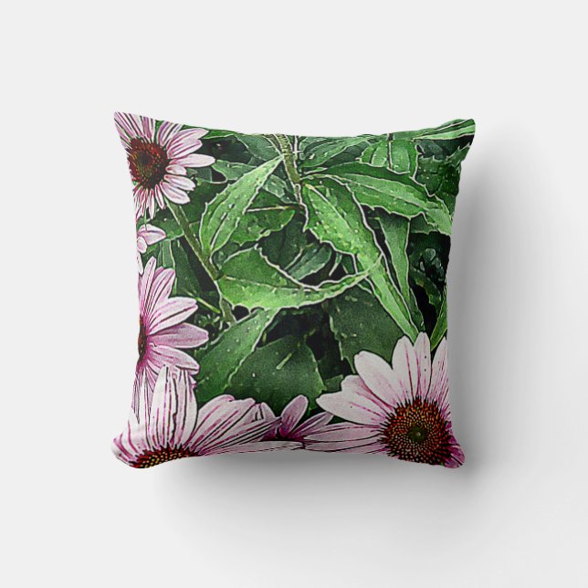 Almohada rosada de la flor del cono (Anverso)