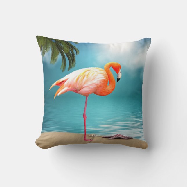Almohada rosada de la playa del flamenco (Anverso)