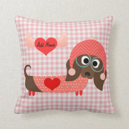 Almohada rosada de la tarjeta del día de San