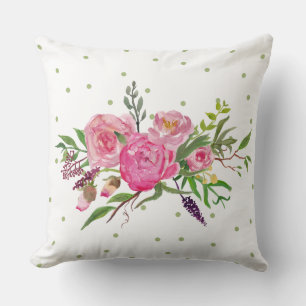 Almohada rosada del acento de los Peonies de la