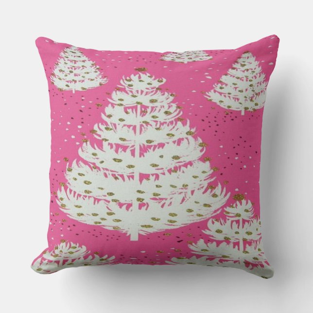 Almohada rosada del árbol del día de fiesta del (Anverso)