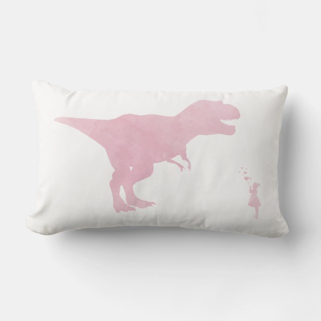 Almohada rosada del dinosaurio - decoración del (Anverso)