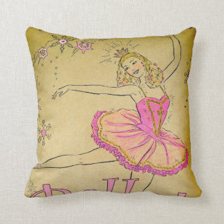 Almohada rosada del diseño de la bailarina del