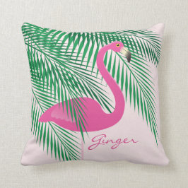 Almohada rosada del flamenco del jengibre