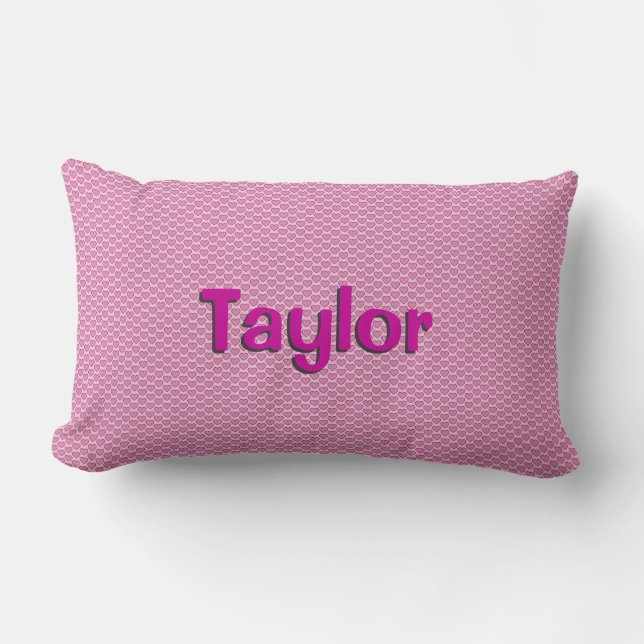 Almohada rosada del Lumbar de los corazones (Anverso)