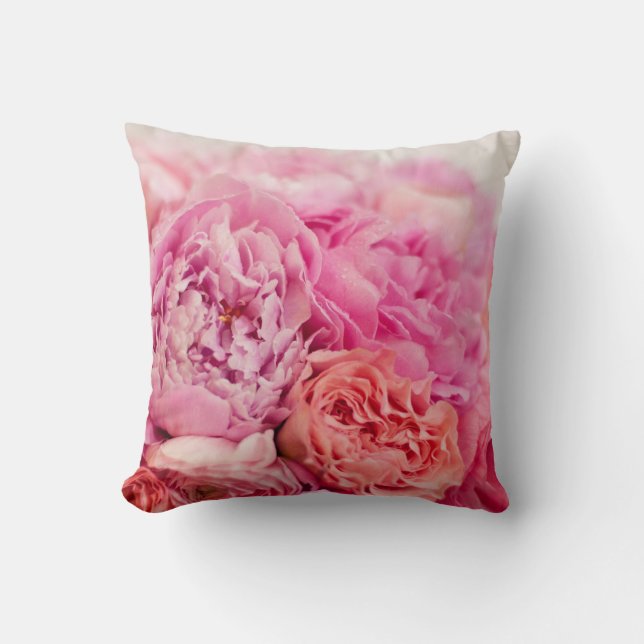 Almohada rosada del Peony (Anverso)